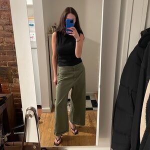 Alexander Wang Green Wide Leg Cargo Trousers